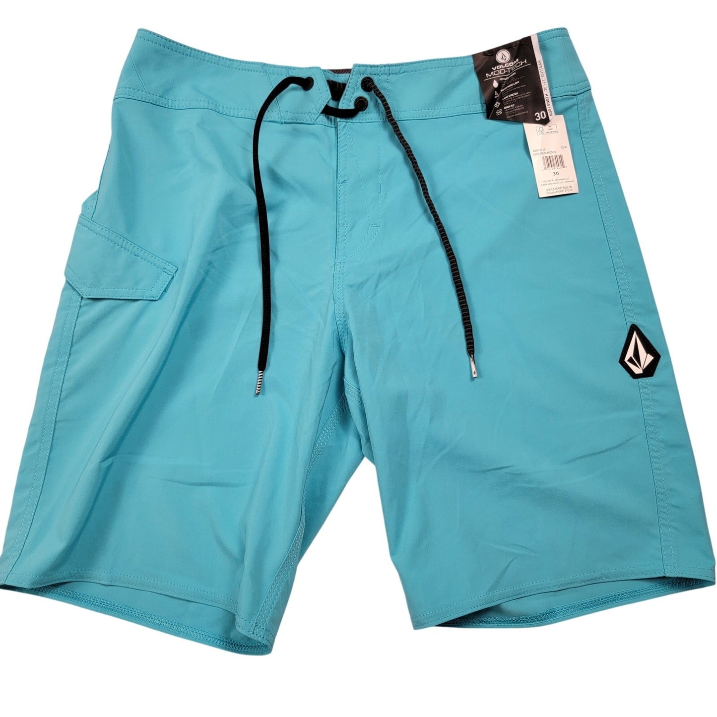 Volcom Lido Solid ModTech 20 Boardshorts Blue Size 30 Swim Surf Shorts NWT0