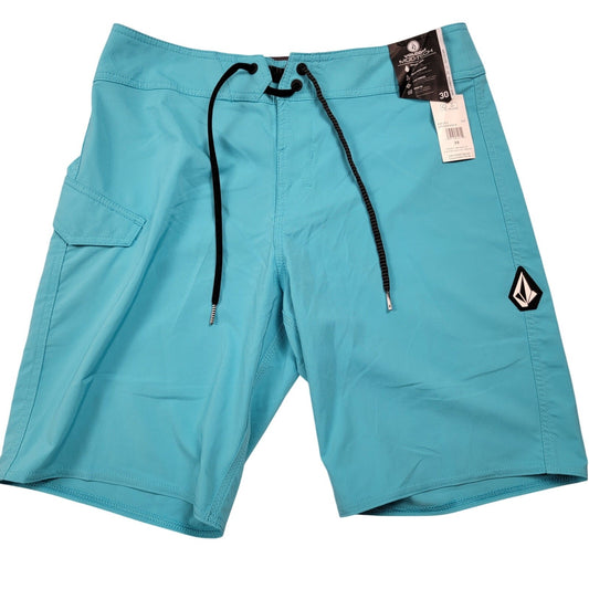 Volcom Lido Solid ModTech 20 Boardshorts Blue Size 30 Swim Surf Shorts NWT0