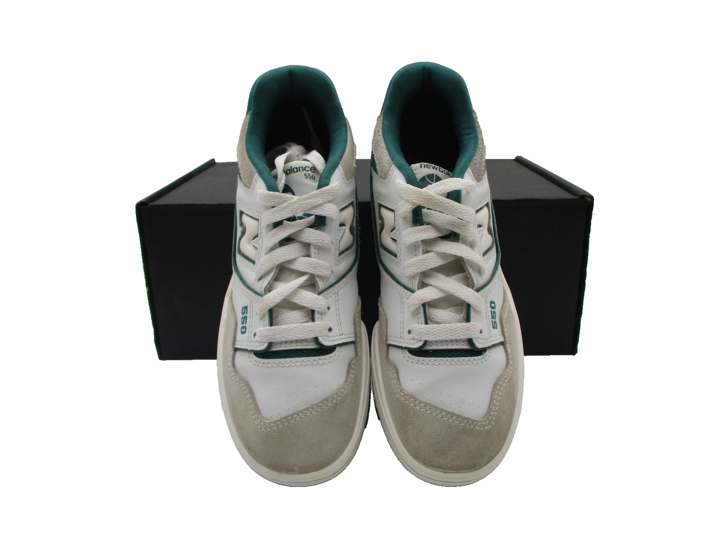 New Balance 550 White Green GSB550TA Youth Size 5Y Leather Suede Retro (1B5)3