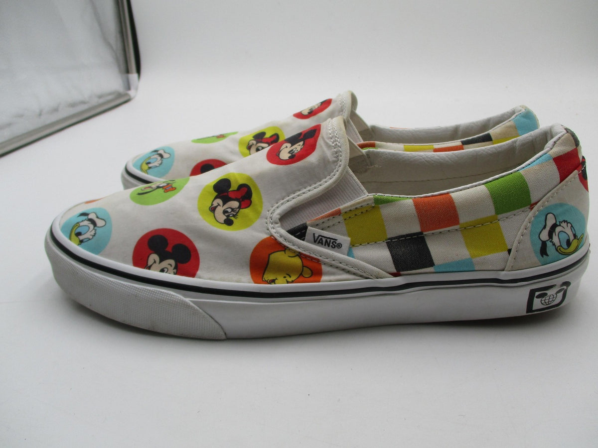 Vans Disney Classic Slip-On Shoes Mens Size 11 Multicolor Mickey Cartoon 7213564