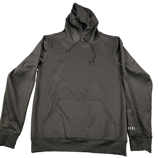 CRISP Black Performance Hoodie Large Stretch Pullover Minor Flaw Polyblend