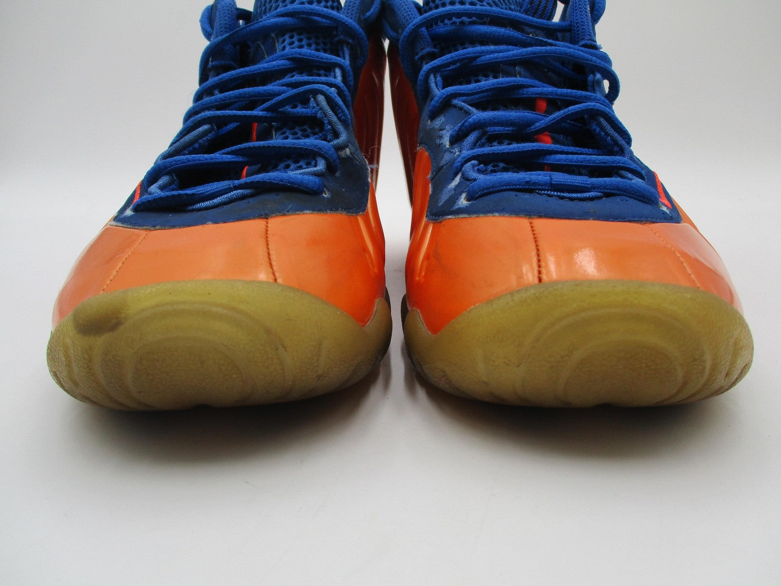 Nike Little Posite One NY Knicks Size 7Y Orange Blue Foamposite 644791800 1O68