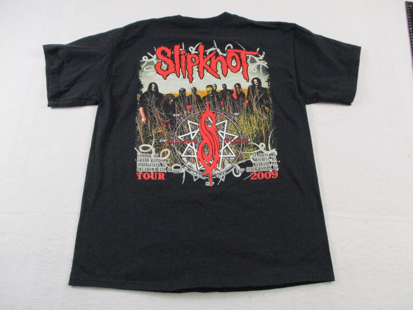 Slipknot Shirt Mens Large Black All Hope Is Gone Tour 2009 Graphic Band Tee1