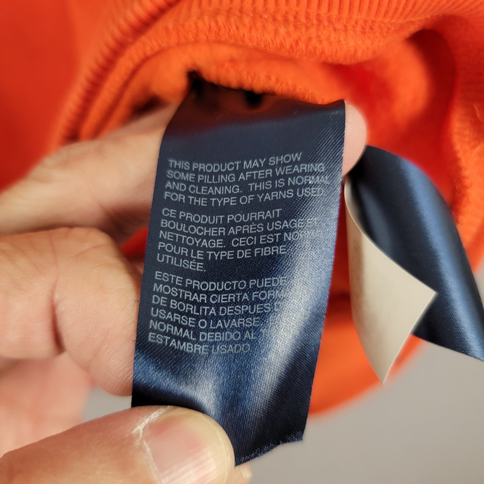 Tommy Hilfiger Mens Back Bay Embroidered Logo Sweatshirt Orange Sz L