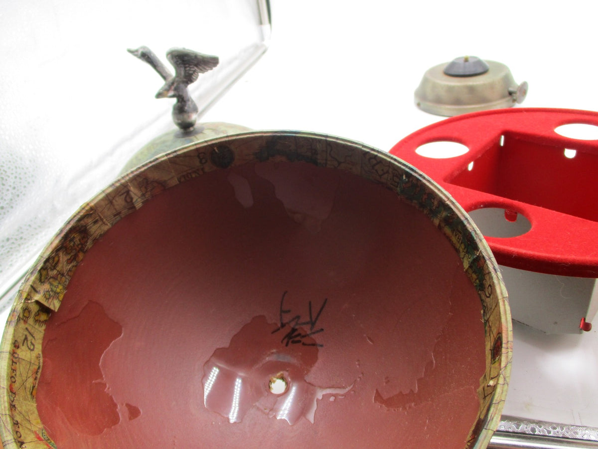 Vintage Japanese Nikka Whisky Musical Globe Bar & Amber Glass Decanter 60s10