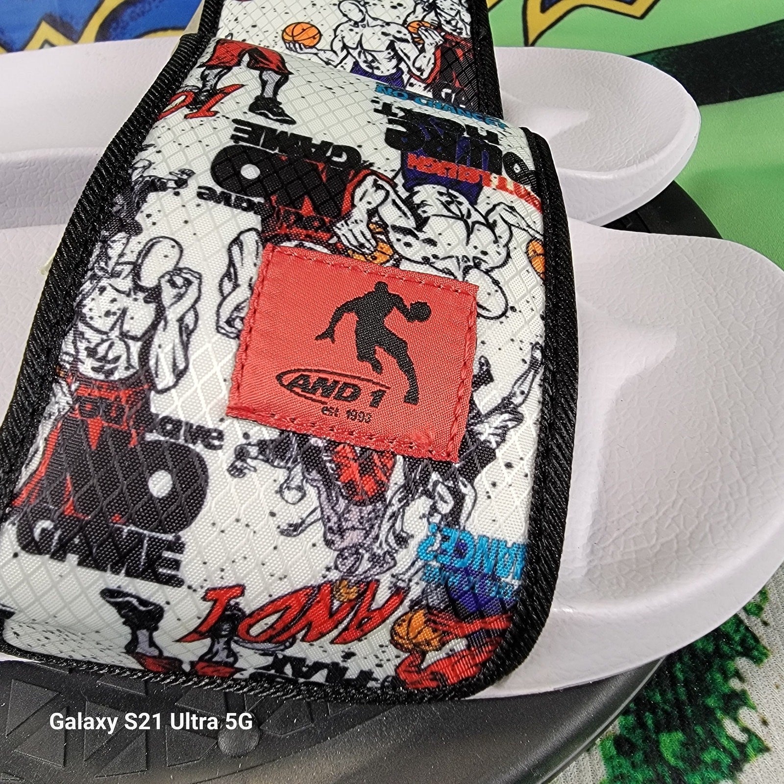 AND1 Slides You Got No Game White/Black Sz 103
