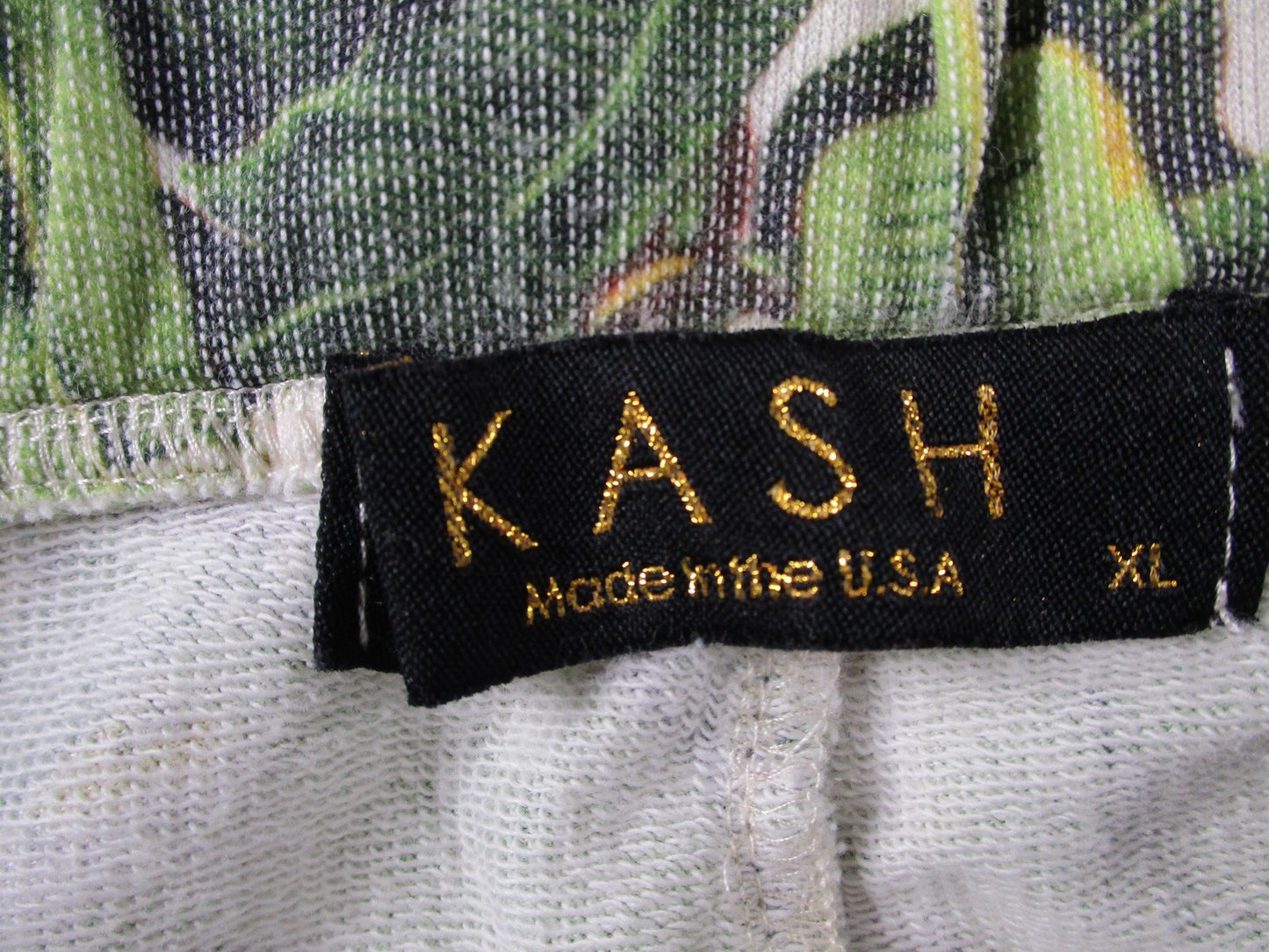 KASH Sweatsuit Set Mens Large Green Tropical Leaf Hoodie Shorts 2 Piece USA 167414