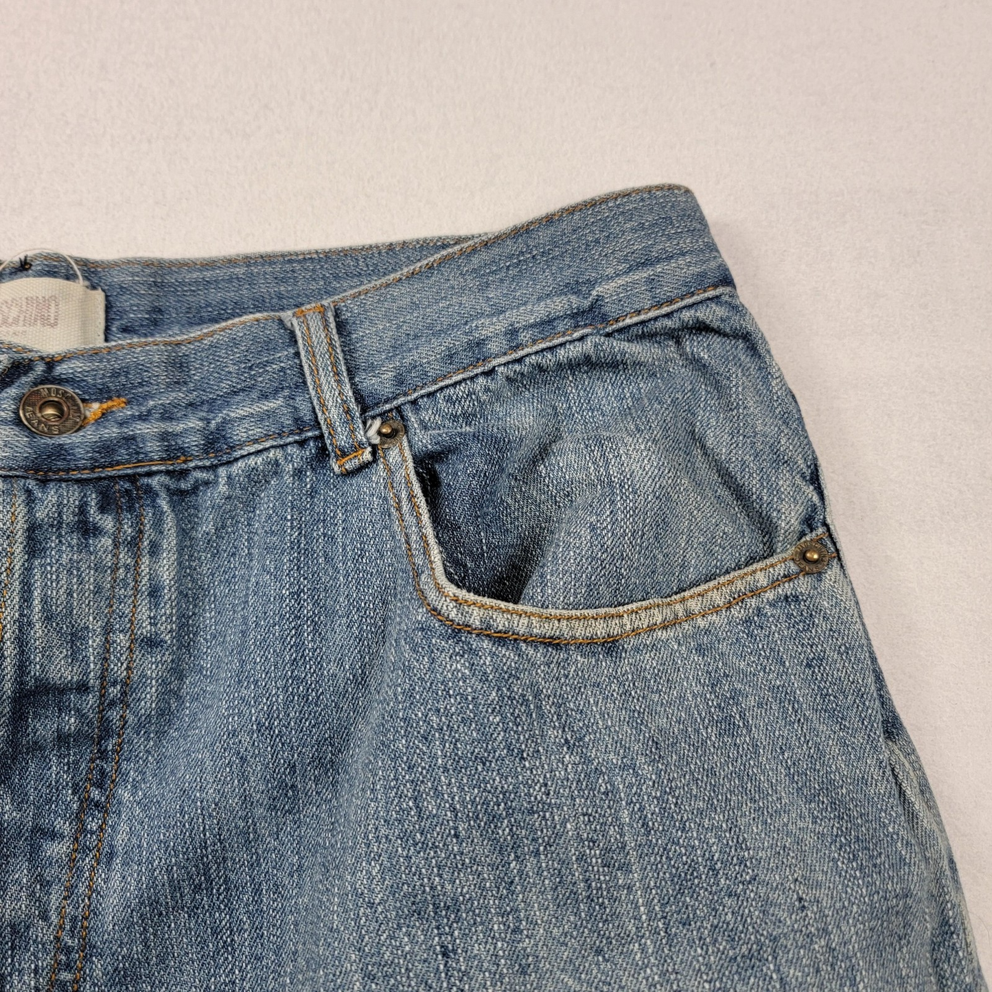 Moschino Jeans Jeans Mens 36 Blue Denim Straight Leg Peace Sign Back Pocket 11913