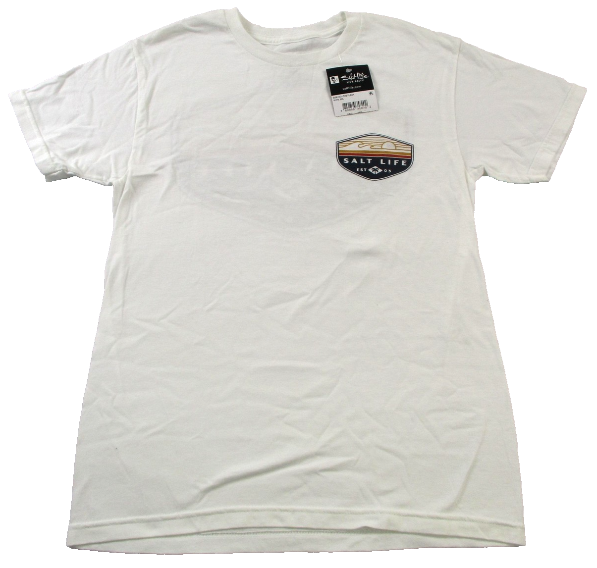 Salt Life Shirt Mens Small White The Flash Fish Surf Dive Relax Graphic 16410