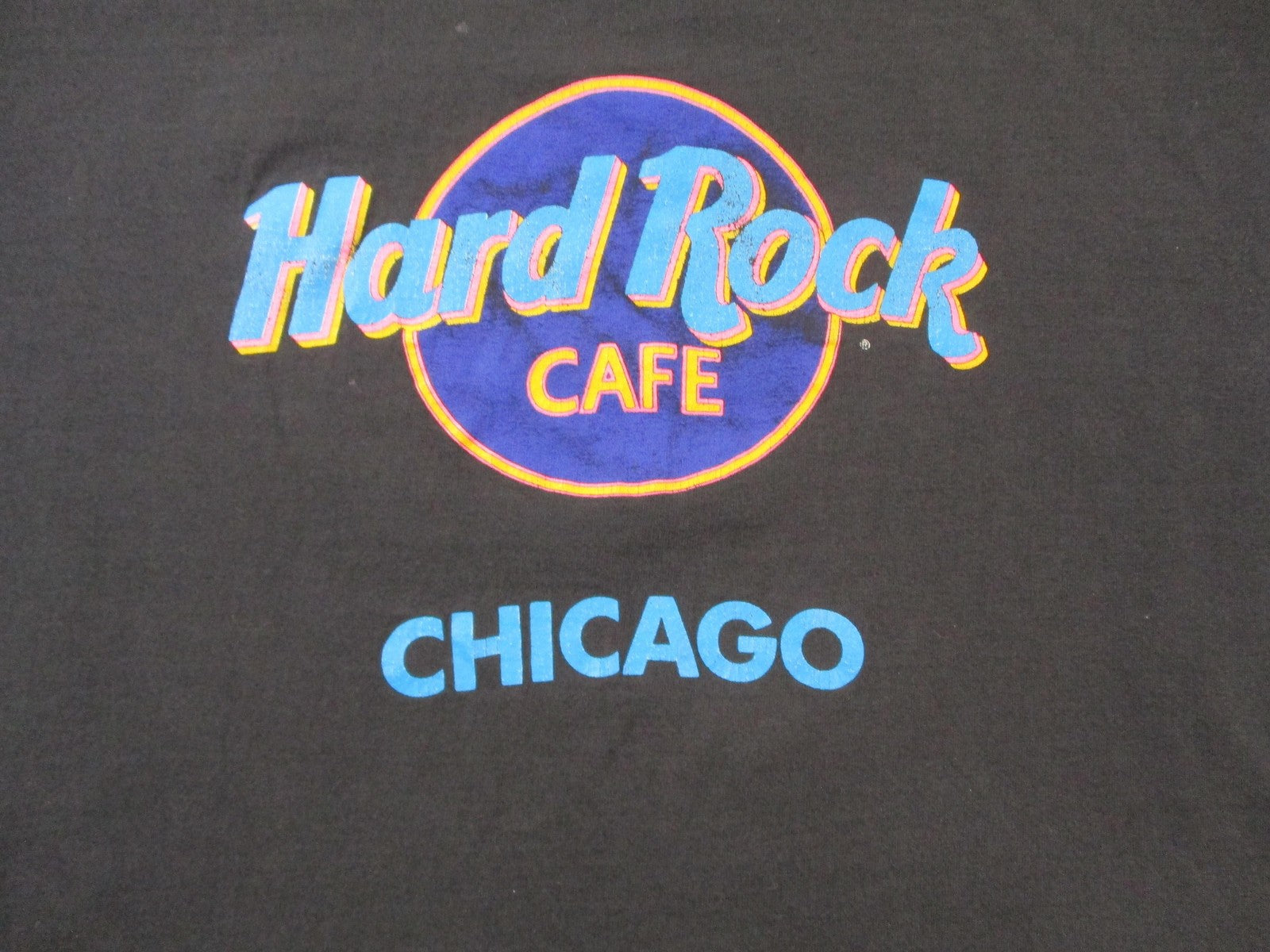 Hard Rock Cafe Chicago Shirt Mens XL Black Graphic Music Tee Made In USA 15773