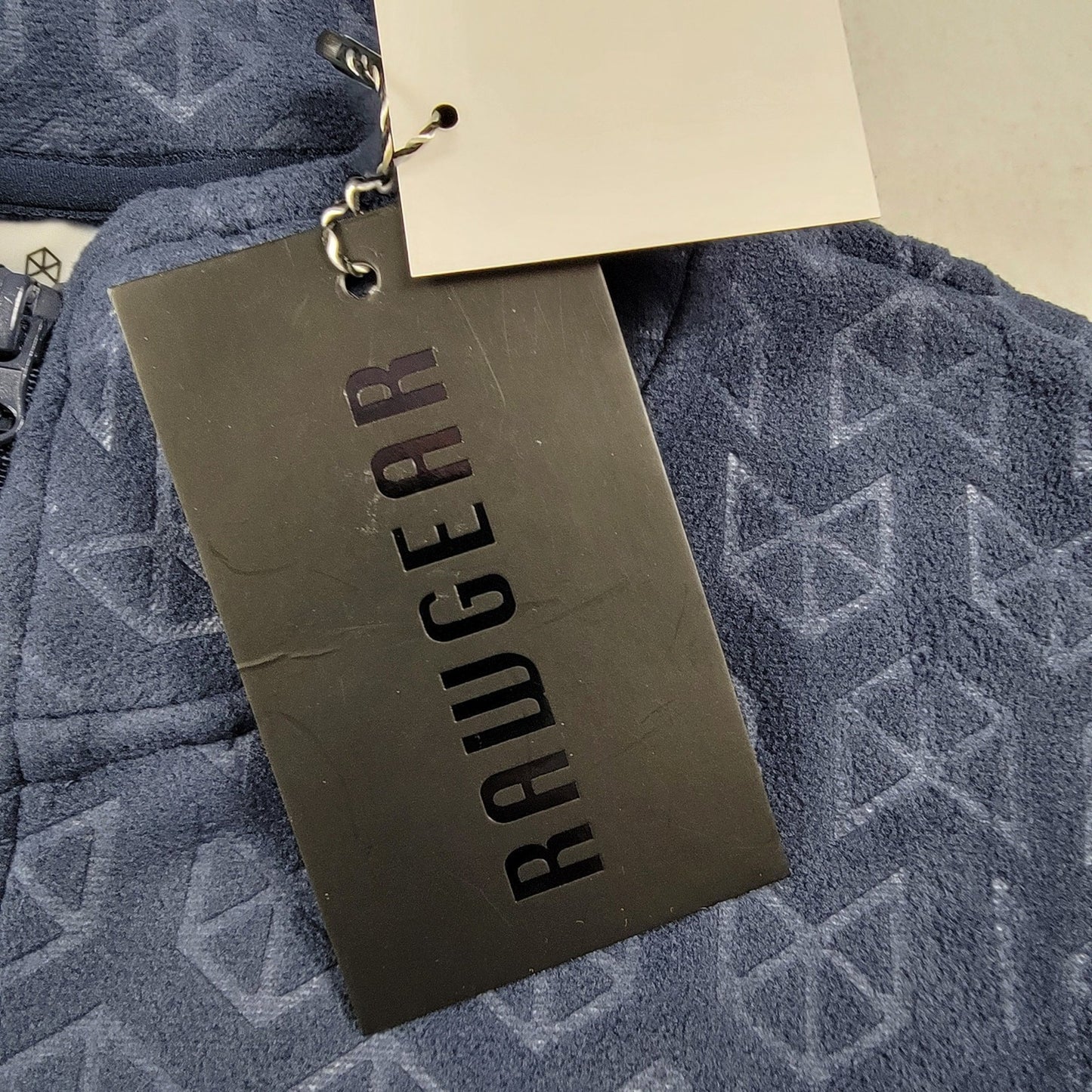Rawgear Navy Blue Geometric Pattern Full Zip Jacket Men's