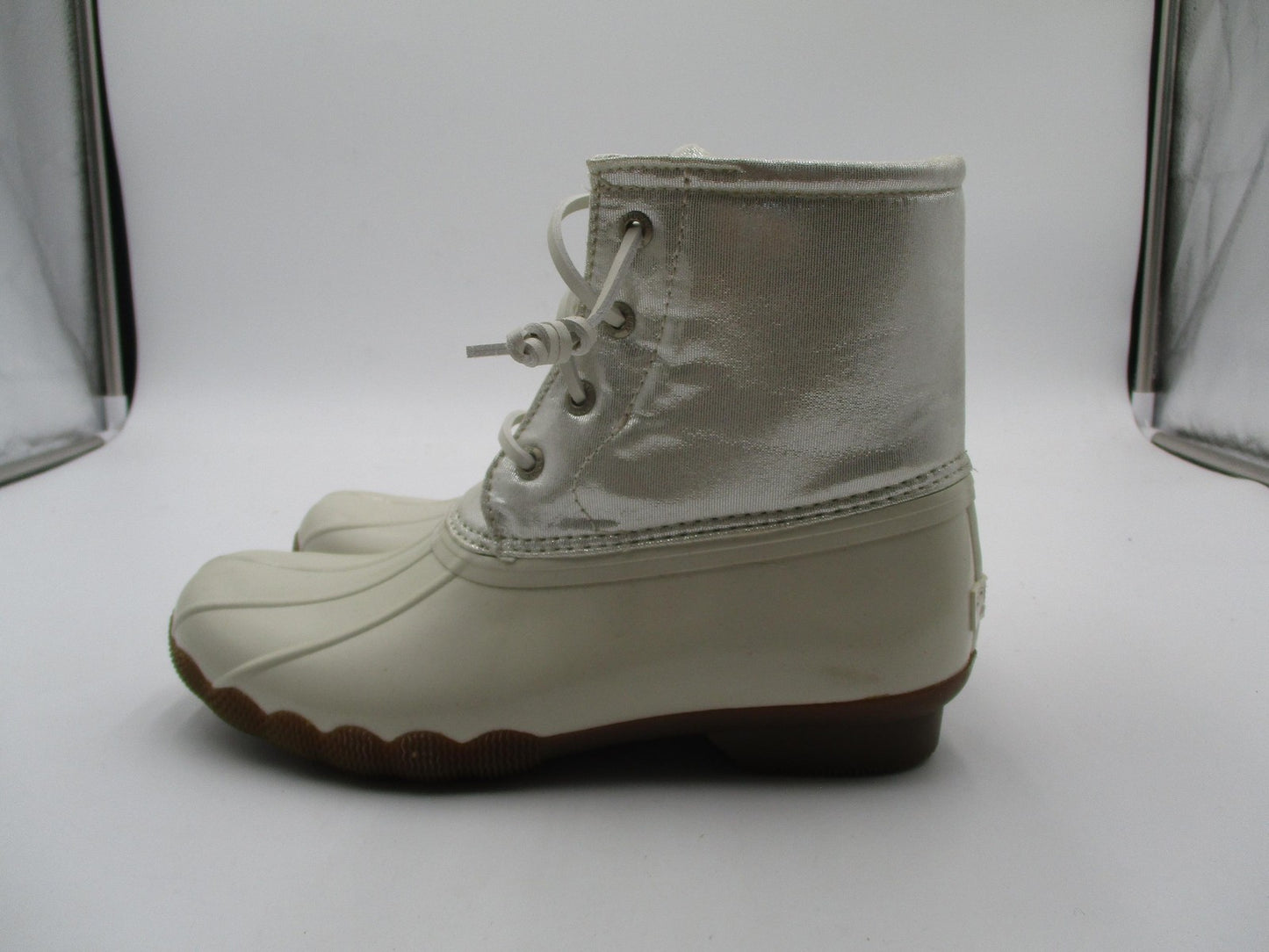 Sperry Saltwater Boots Girls Size 4 White Waterproof Duck Rain Snow Winter2