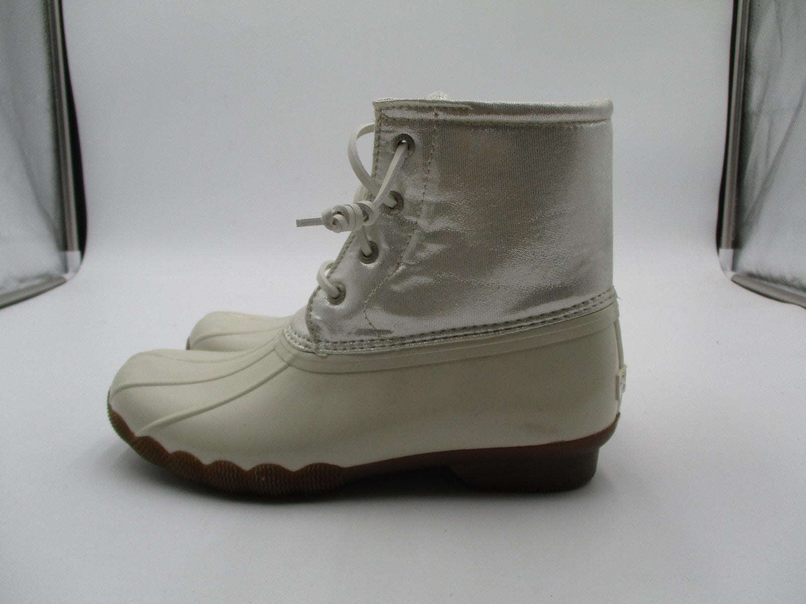 Sperry Saltwater Boots Girls Size 4 White Waterproof Duck Rain Snow Winter2