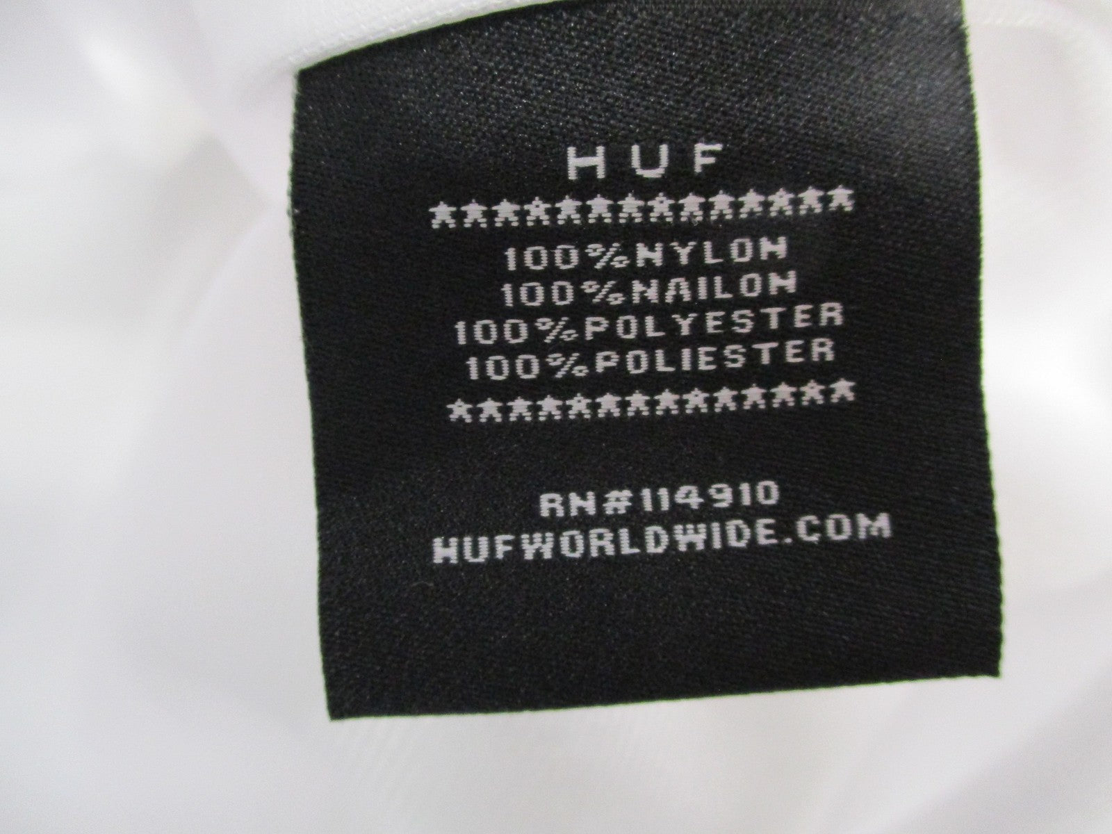 HUF Jacket Mens Large White Coach Windbreaker Snap Front Skateboarding 16516