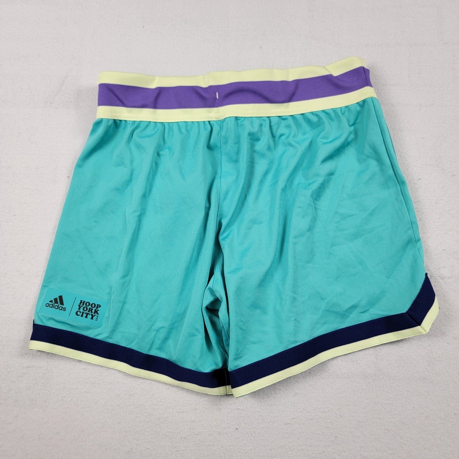 Adidas Women's Teal Hoop York City Shorts  Size M