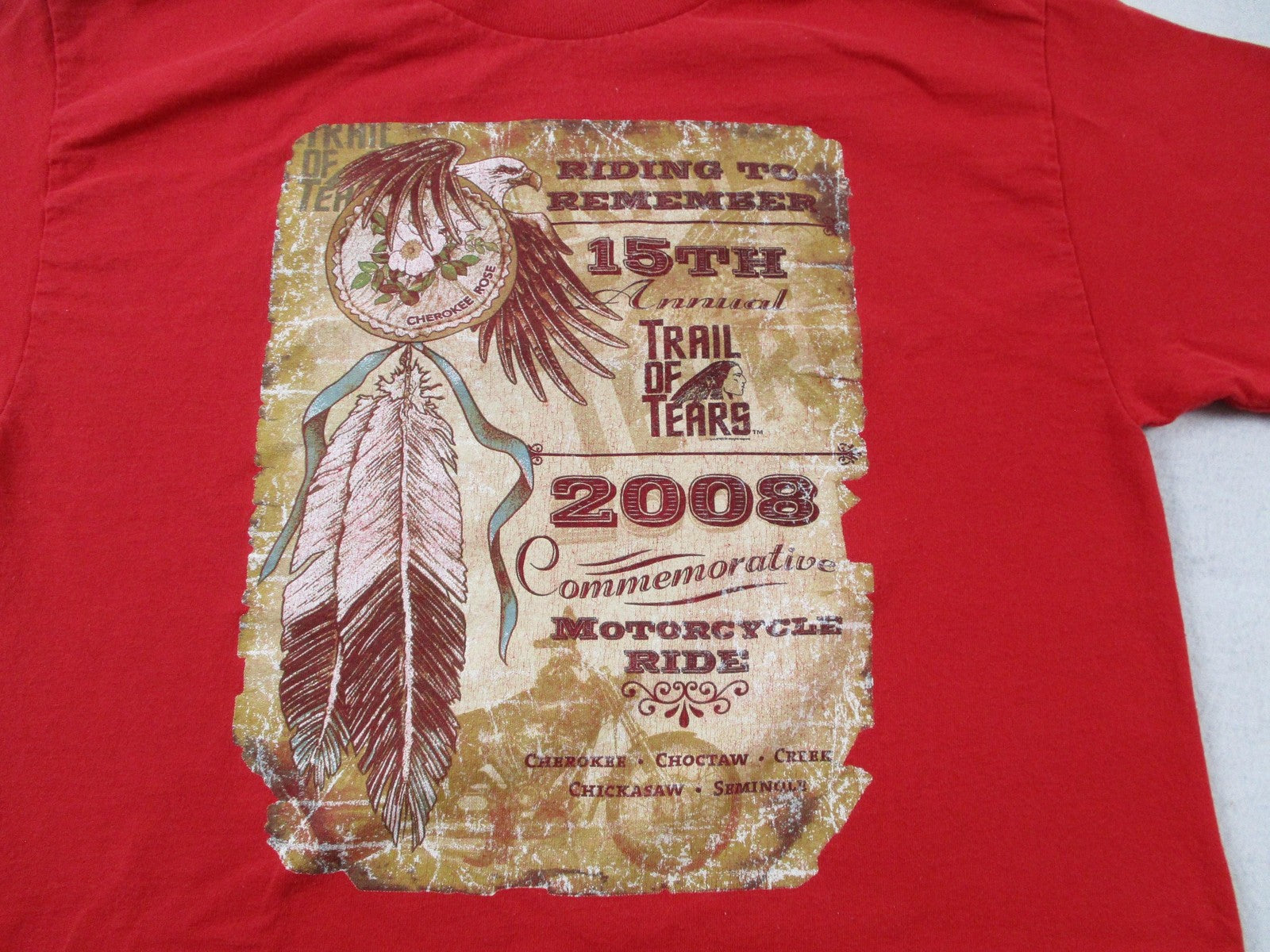 Trail Of Tears Shirt Lot 3 Mens Medium Gildan Murina Motorcycle Graphic Red Blue12