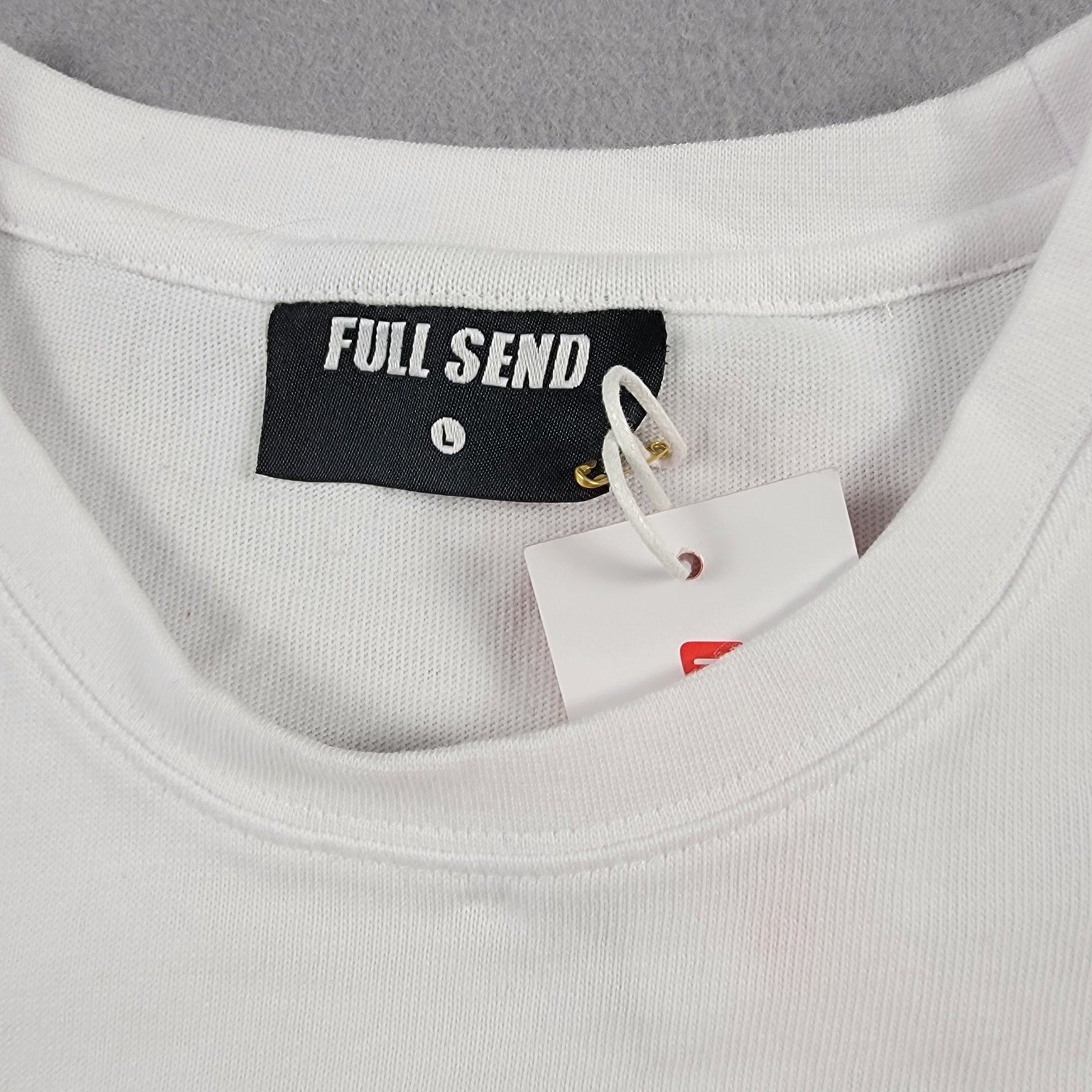 Full Send Nelk Boys Mens Large White T Shirt New NWT 100% Cotton2