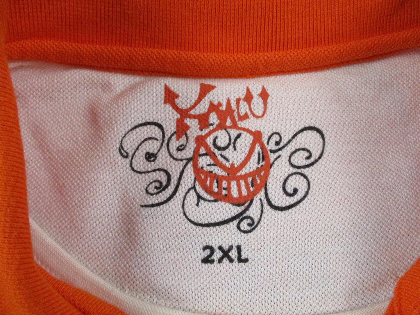 Kaalu Polo Shirt Mens 2XL Orange Rebels Rule Graphic Layered Long Sleeve 17383