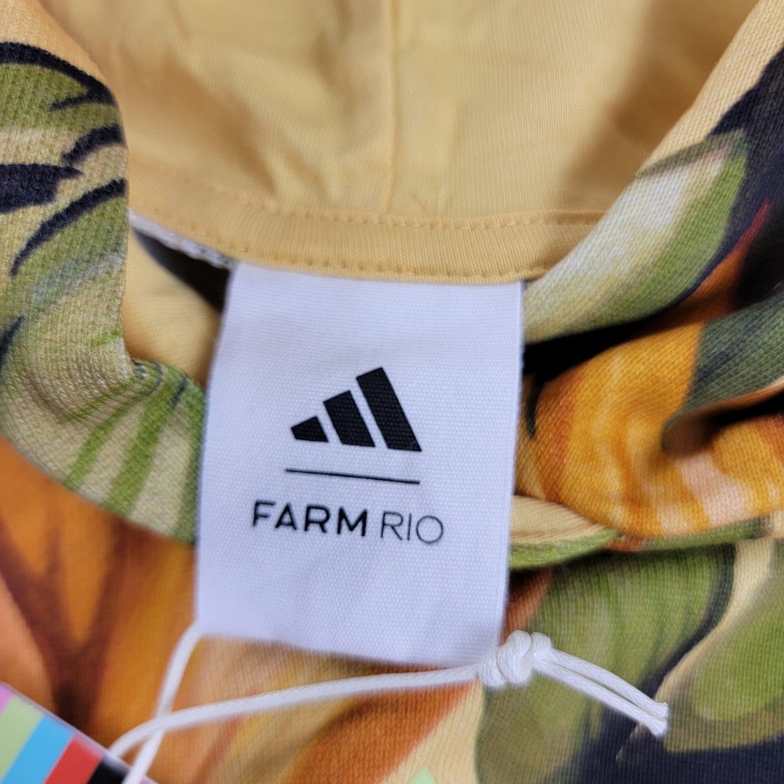 Adidas x Farm Rio Wmns Crop Top Hoodie Yellow Sz L JD6282 (875-877)2