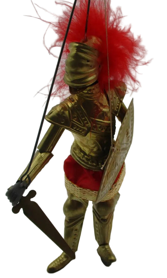 Vintage 1970s Pupo Siciliano Italian Knight Marionette 8 inch0