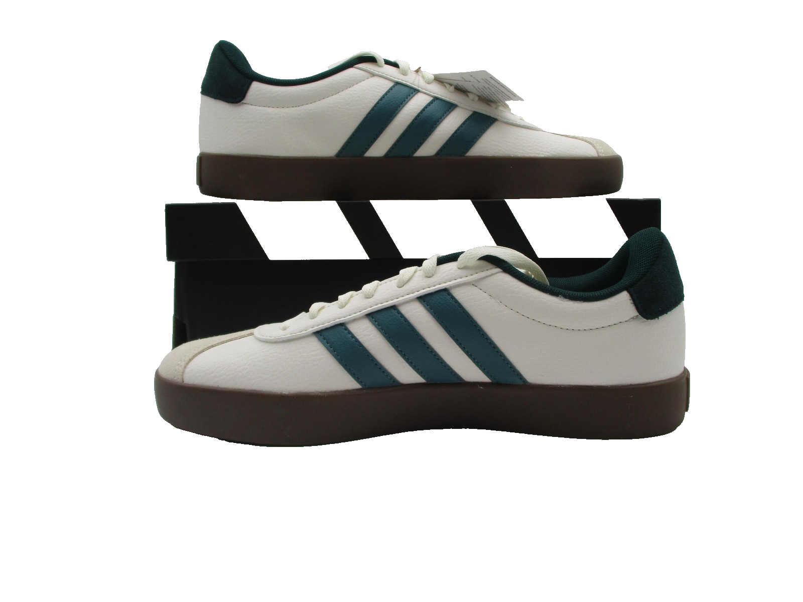 Adidas VL Court 3.0 Shoes Mens Size 9 White Green Teal Gum Sole Casual JR86352