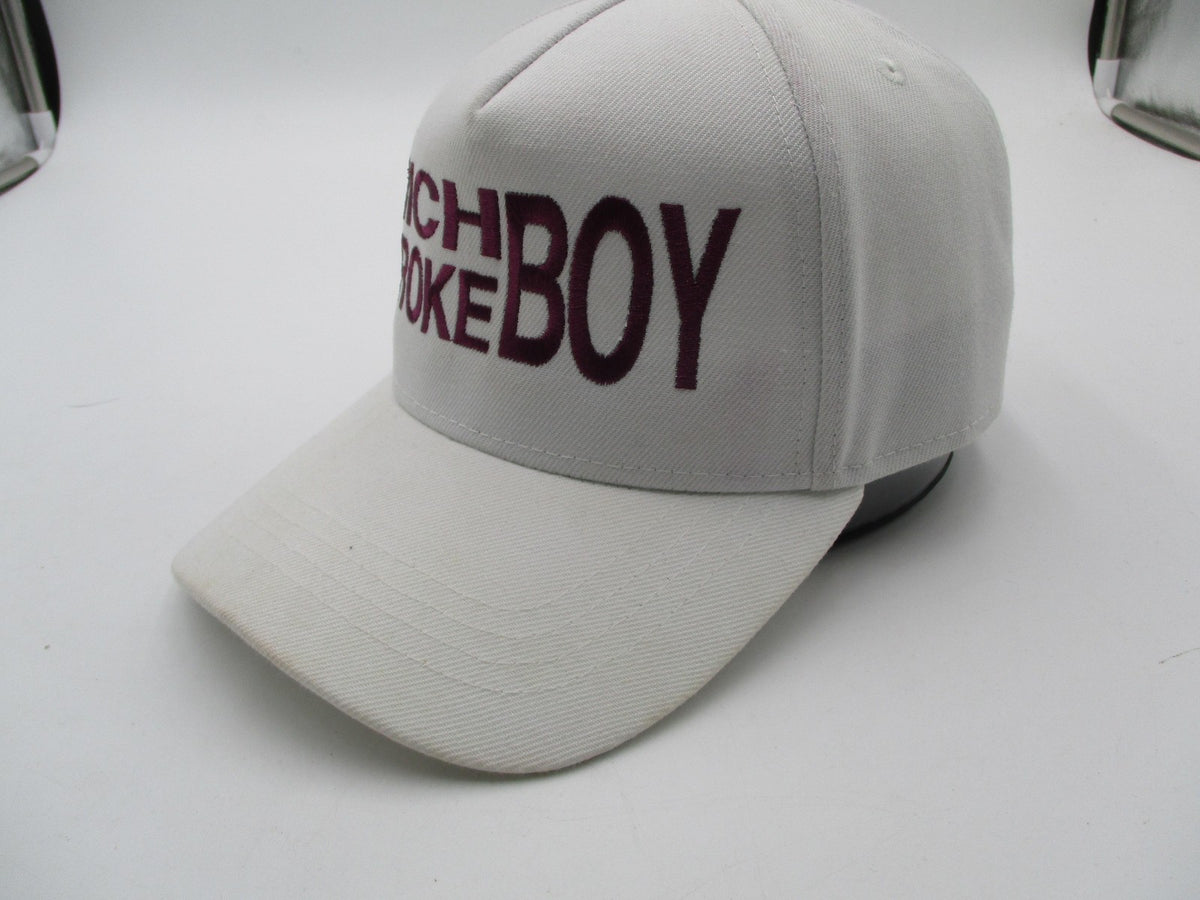 Crowns By Lids Hat Cap Snap Back Mens One Size White Rich Broke Boy Funny Slogan3