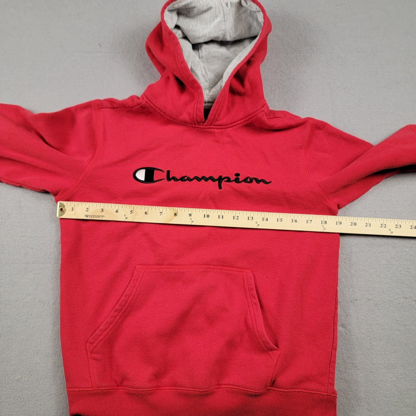 Kids Red Champion Pullover Hoodie  Size XL  Light Wear