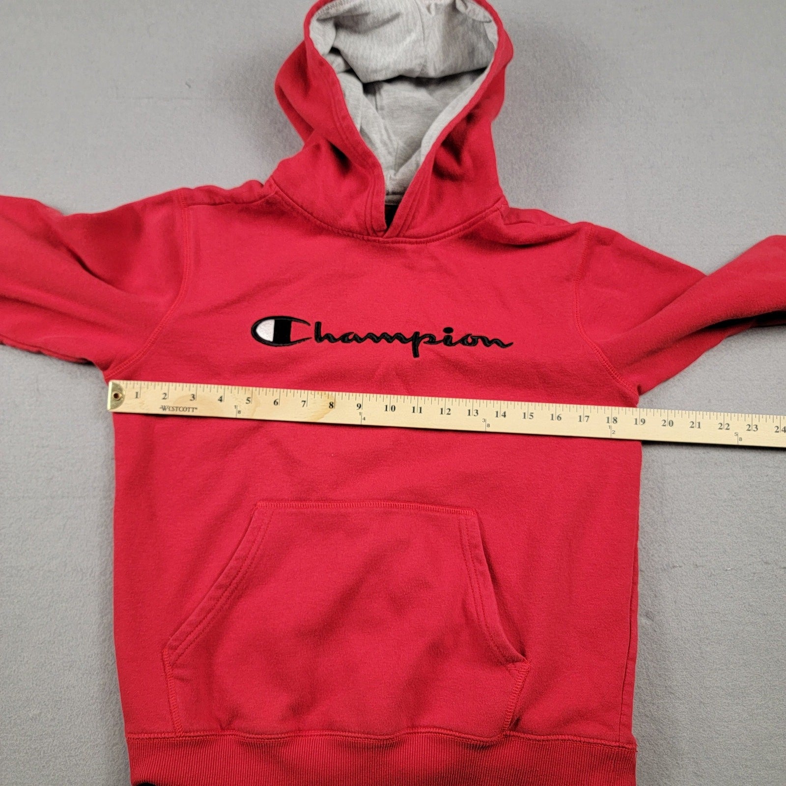 Kids Red Champion Pullover Hoodie  Size XL  Light Wear
