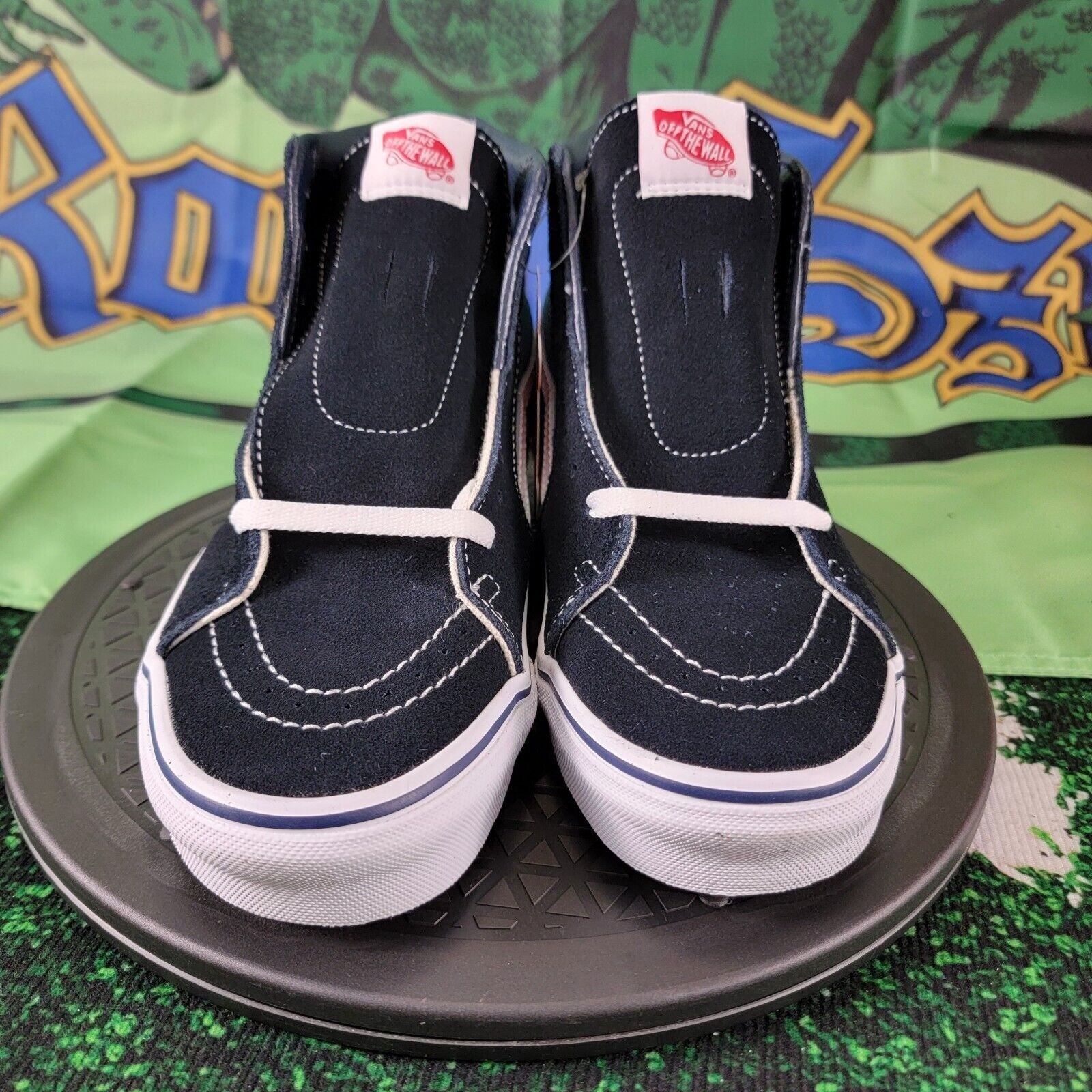 Vans "Sk8Hi" Sneakers (Navy) Men's Canvas Suede Skateboard HighTop Shoes Sz 7M3