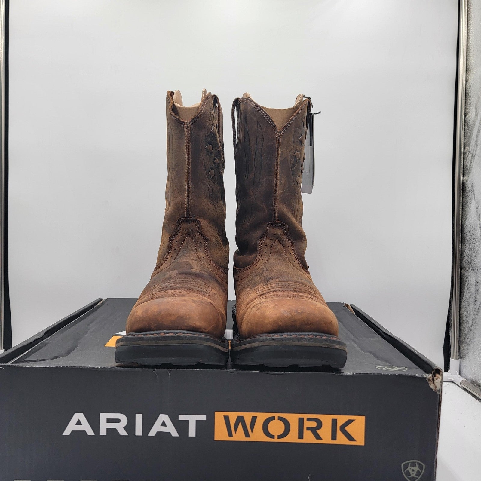 Ariat Work Boots Mens Size 10 EE Sierra Steel Toe Shock Shield Wide Safety Shoes2