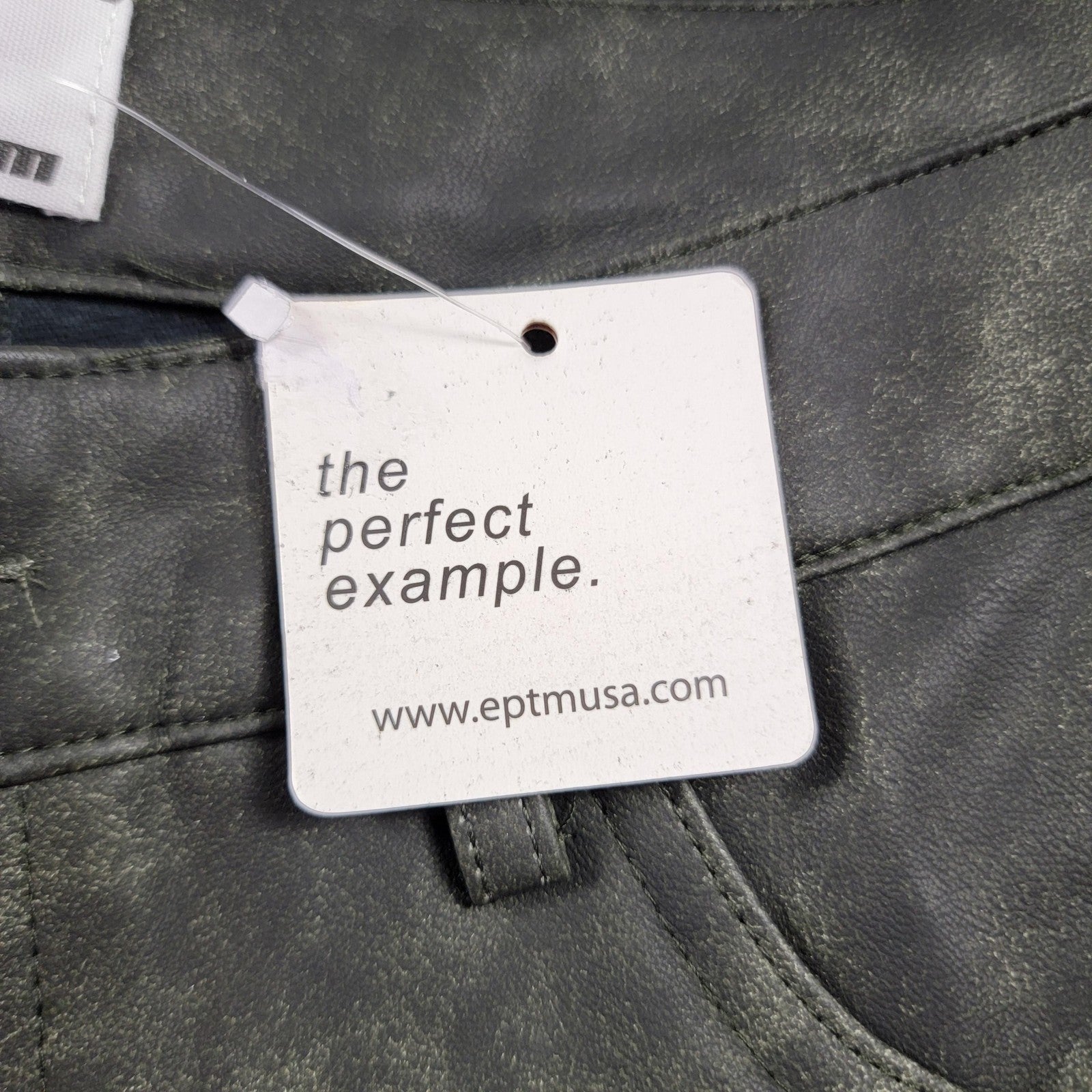 EPTM Pants Womens Small Black Coated Flare Faux Leather Stretch Y2K Style