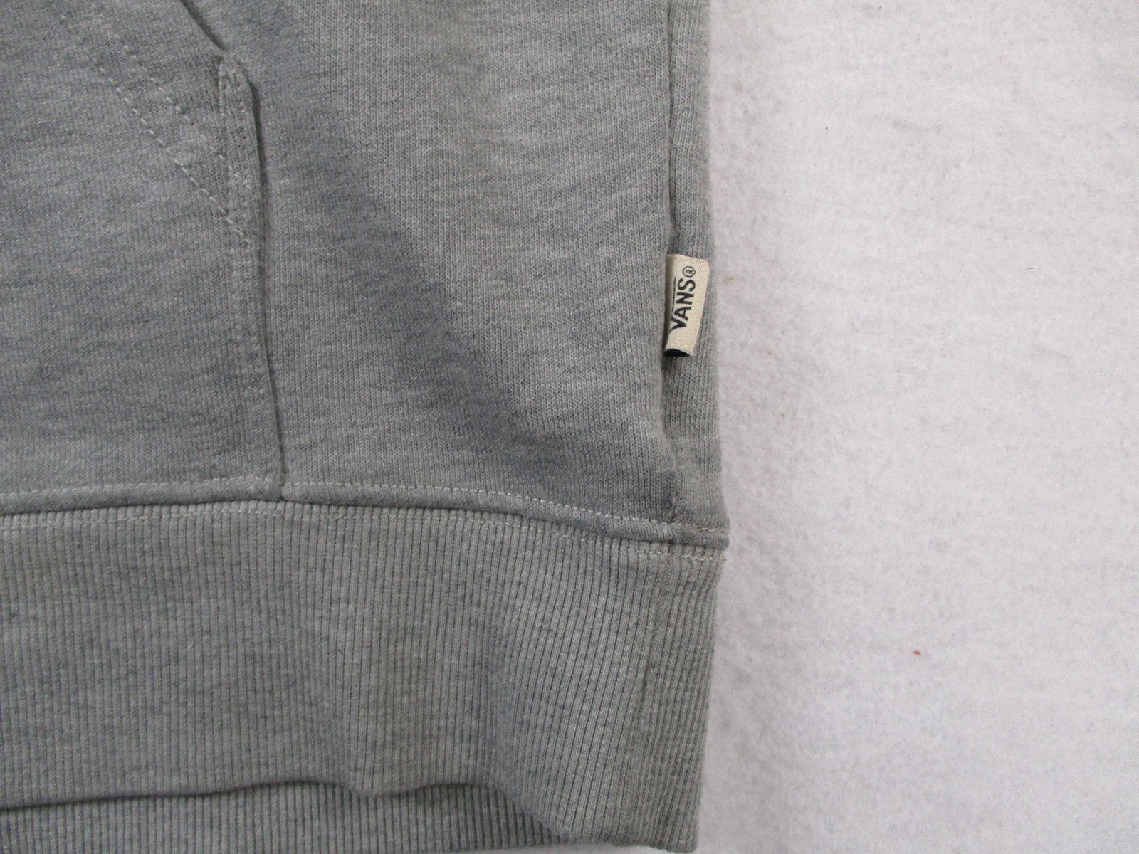 Vans Hoodie Mens Large Gray Pullover Fleece Sweatshirt CA NY Since 1966 Logo2