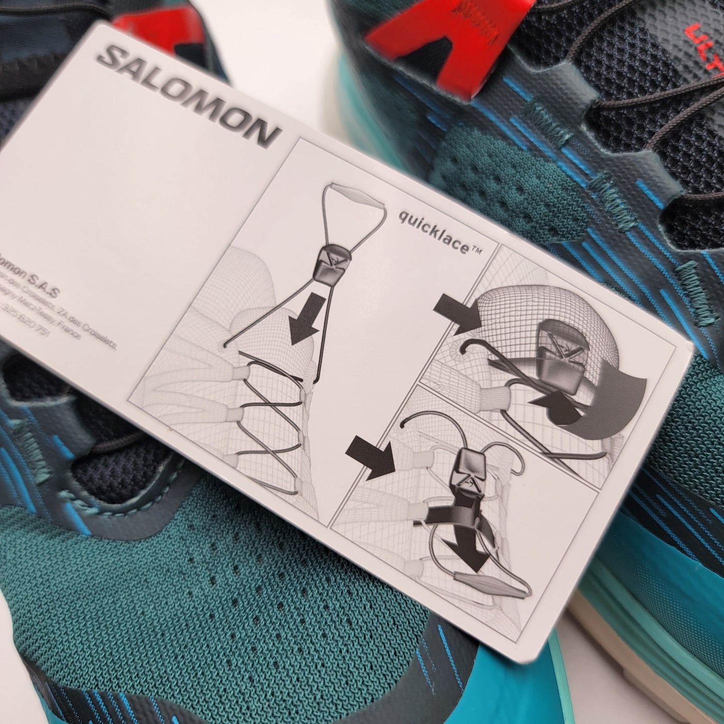 Mens Salomon Ultra Glide 2 Sz 8US/7.5UK 470425 28 NIB Atlantic Blue/Fiery Red5