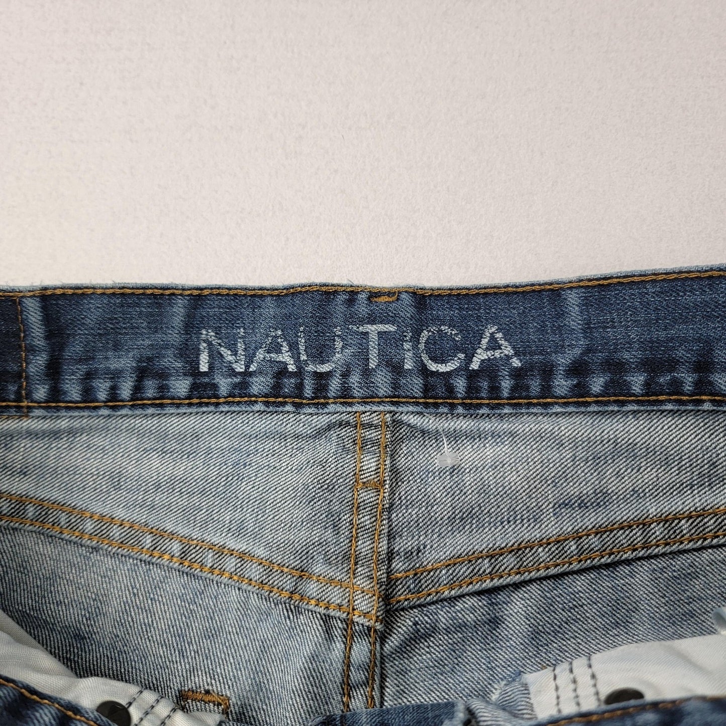Nautica Jeans Mens 32x32 Blue Straight Fit Denim 5 Pocket Classic 1P3034M