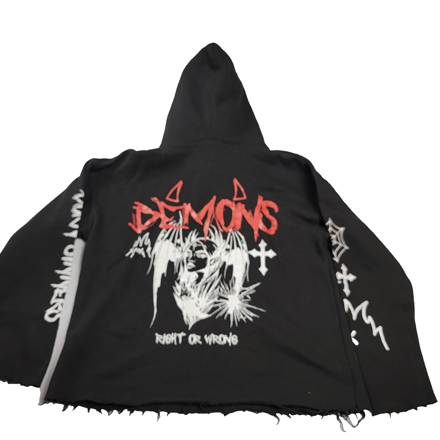 AngelsxDemonz Hoodie Sweatshirt Pants Set Small Black Graphic Distressed