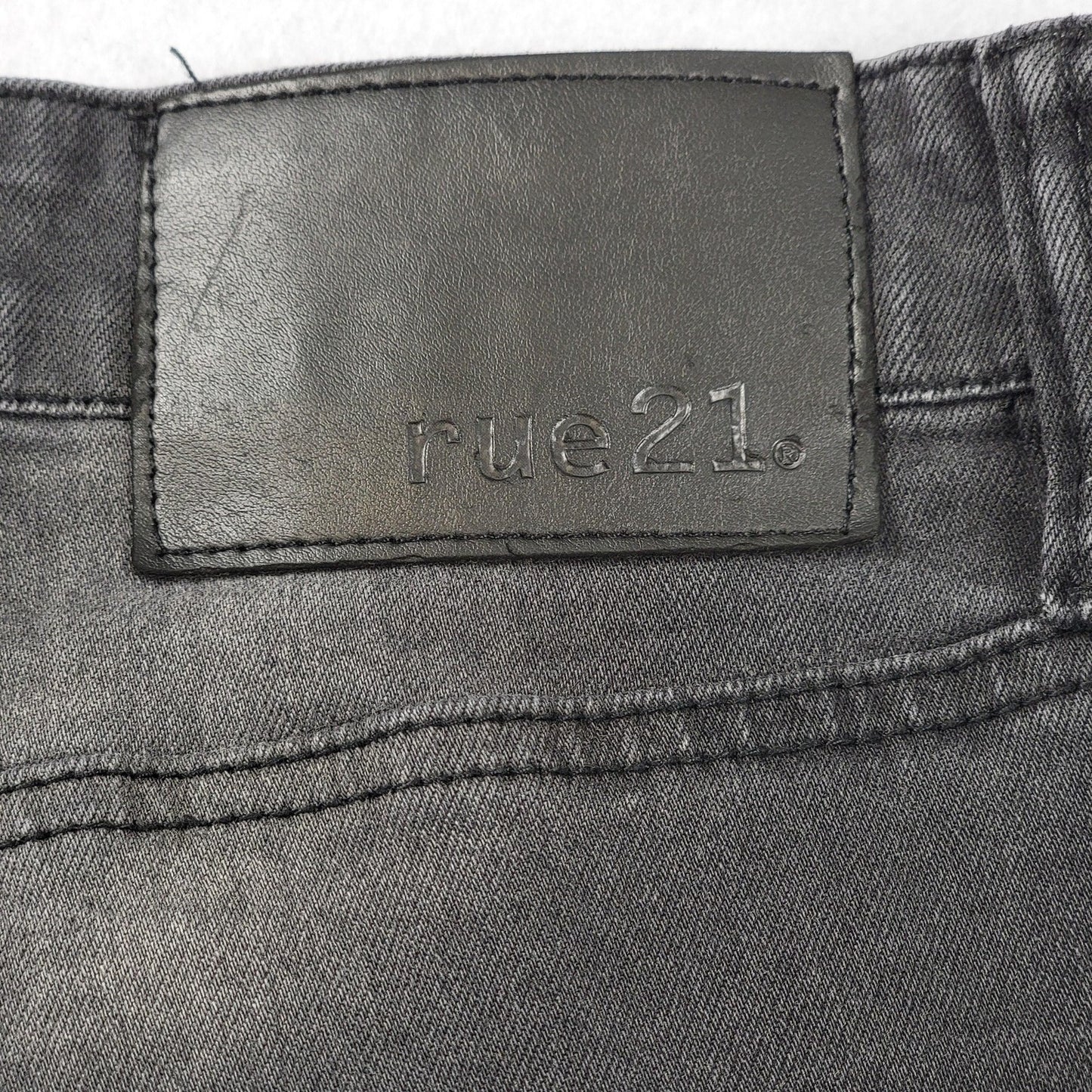 rue21 Jeans Mens 36x32 Black Skinny Supreme Moto Distressed Ripped Stretch 11934