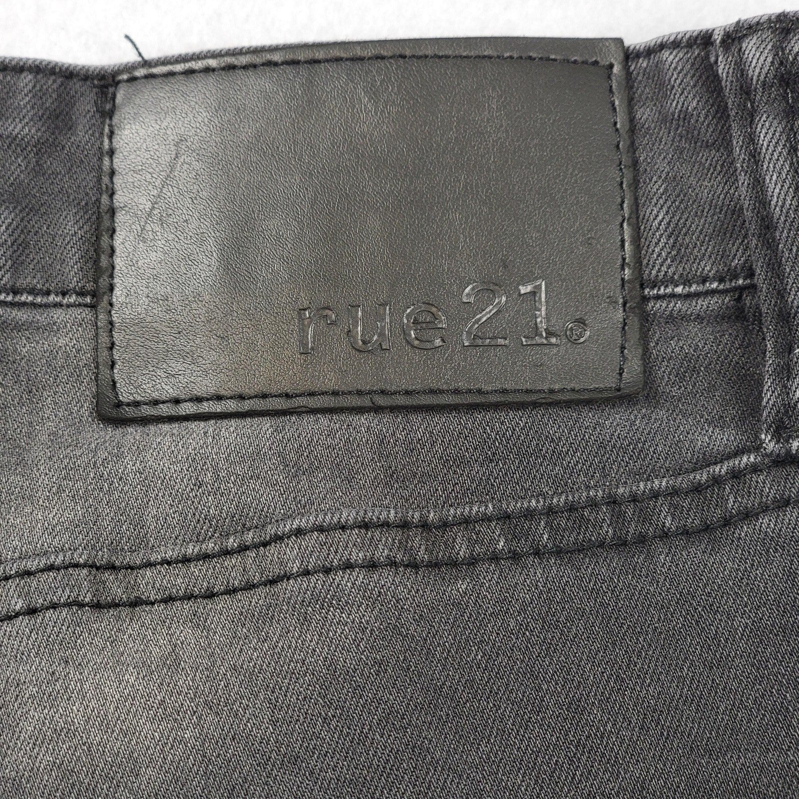 rue21 Jeans Mens 36x32 Black Skinny Supreme Moto Distressed Ripped Stretch 11934