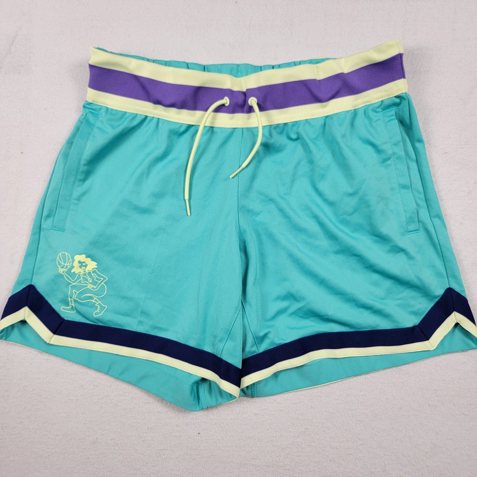 Adidas Women's Teal Hoop York City Shorts  Size M