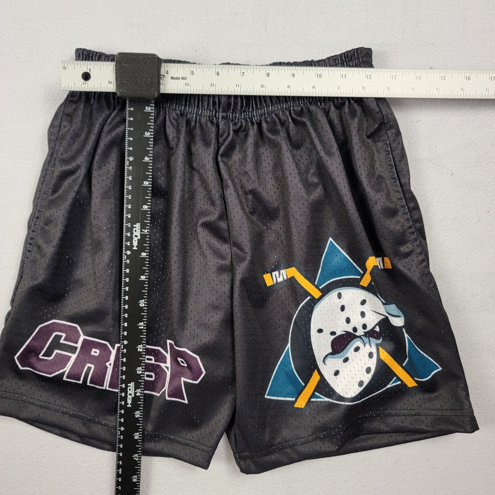 Crisp Mighty Ducks Inspired Mesh Shorts Black Men’s Size S Anaheim Style3