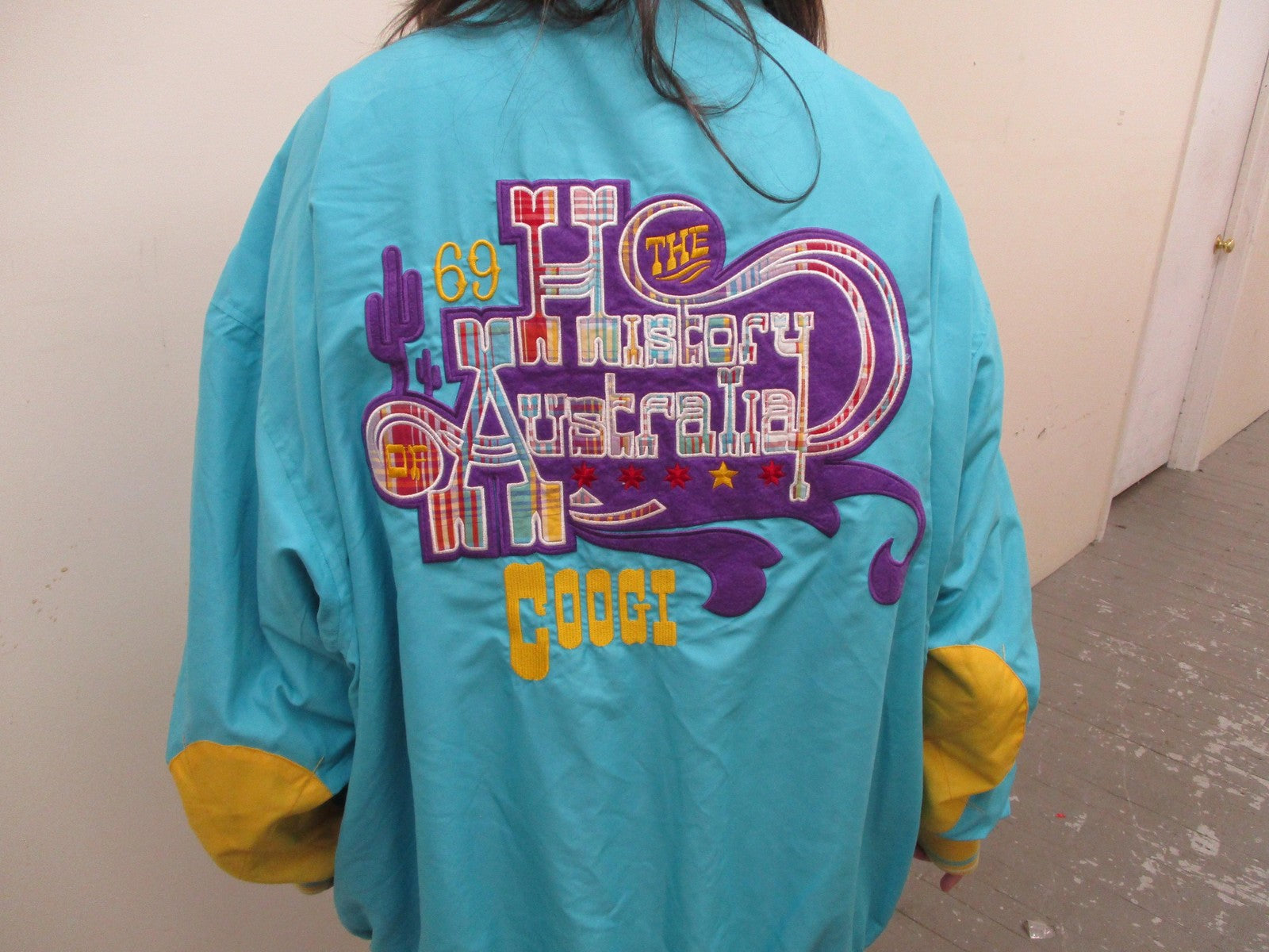 COOGI Jacket Mens 3XL Multicolor Reversible Bomber Australia Graphic Hip Hop13
