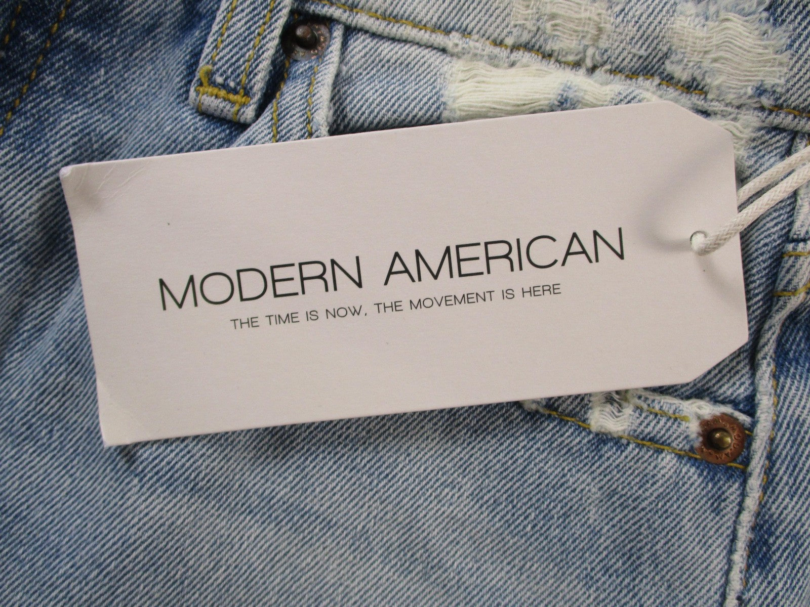 Modern American Rexford Crop Jeans Womens 26 Blue HighRise Distress Relaxed 14675