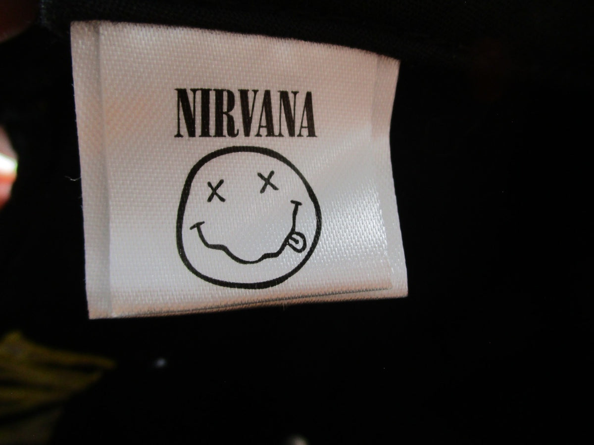 Nirvana Hat Cap Strap Back Mens One Size Black Smiley Face Rock Band Logo10