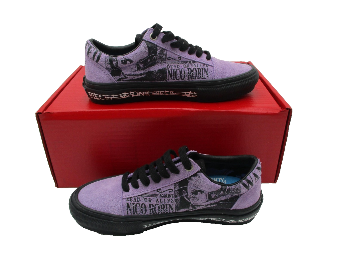 Vans One Piece Nico Robin Shoes Mens Sz 4.5 Purple Black Skateboarding Anime 1J13