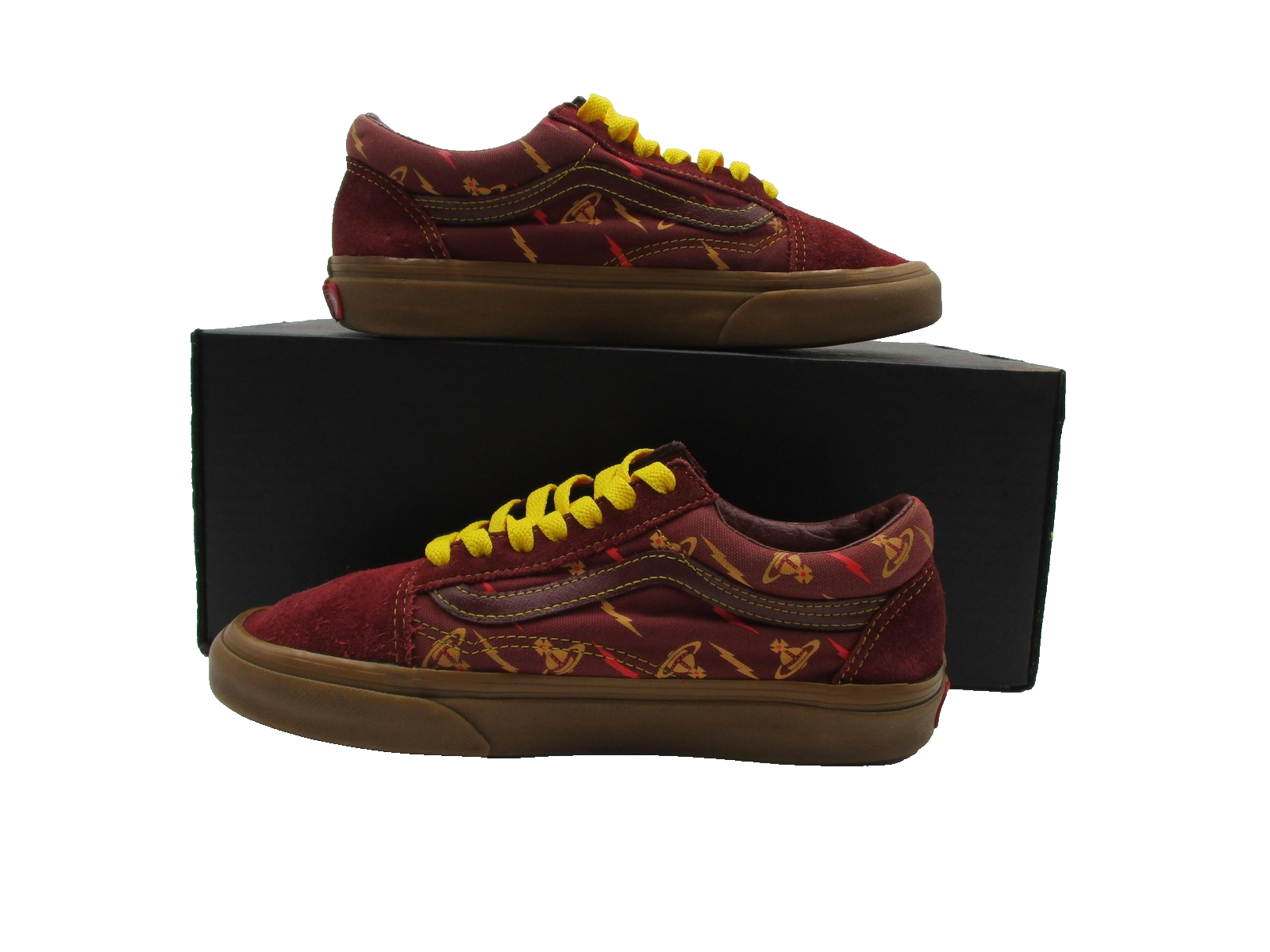 Vans Old Skool Vivienne Westwood Shoes Mens 5.5 Womens 7 Red Gum Bolt Print 1A41