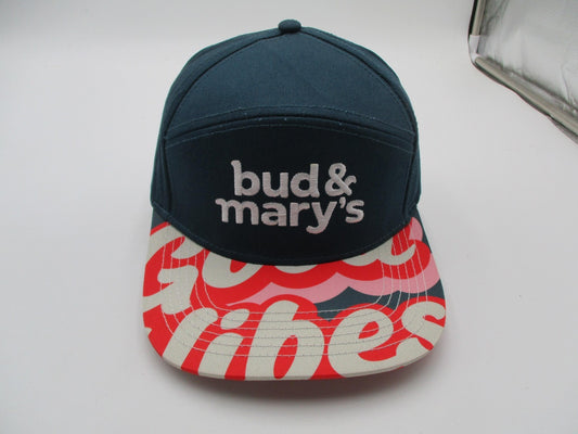 Bud & Mary's Dispensary Hat Cap Snap Back Mens OSFM Teal Good Vibes Graphic Brim0