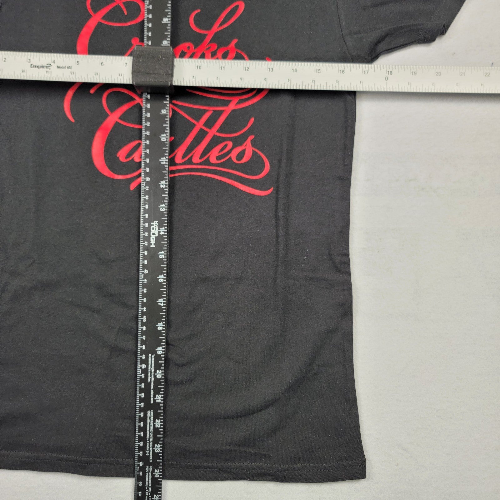 Crooks & Castles Script Logo TShirt Black Red Mens Small 100% Cotton New 721223