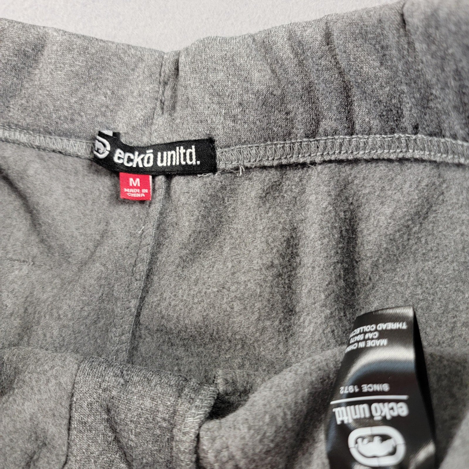 Ecko Unltd Pants Mens Medium Joggers 2 pr Bundle Black Gray Marled Camo New 9068