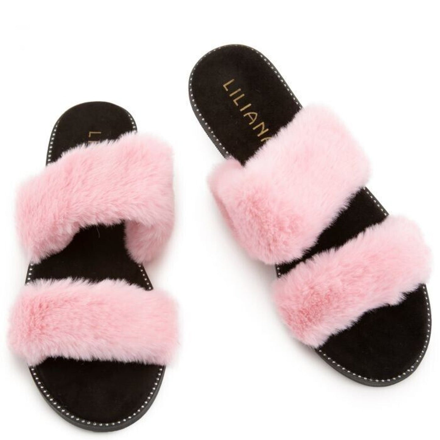 Lilianas MINXX1 2-Band Fur Sandals Women's Pink NWOB