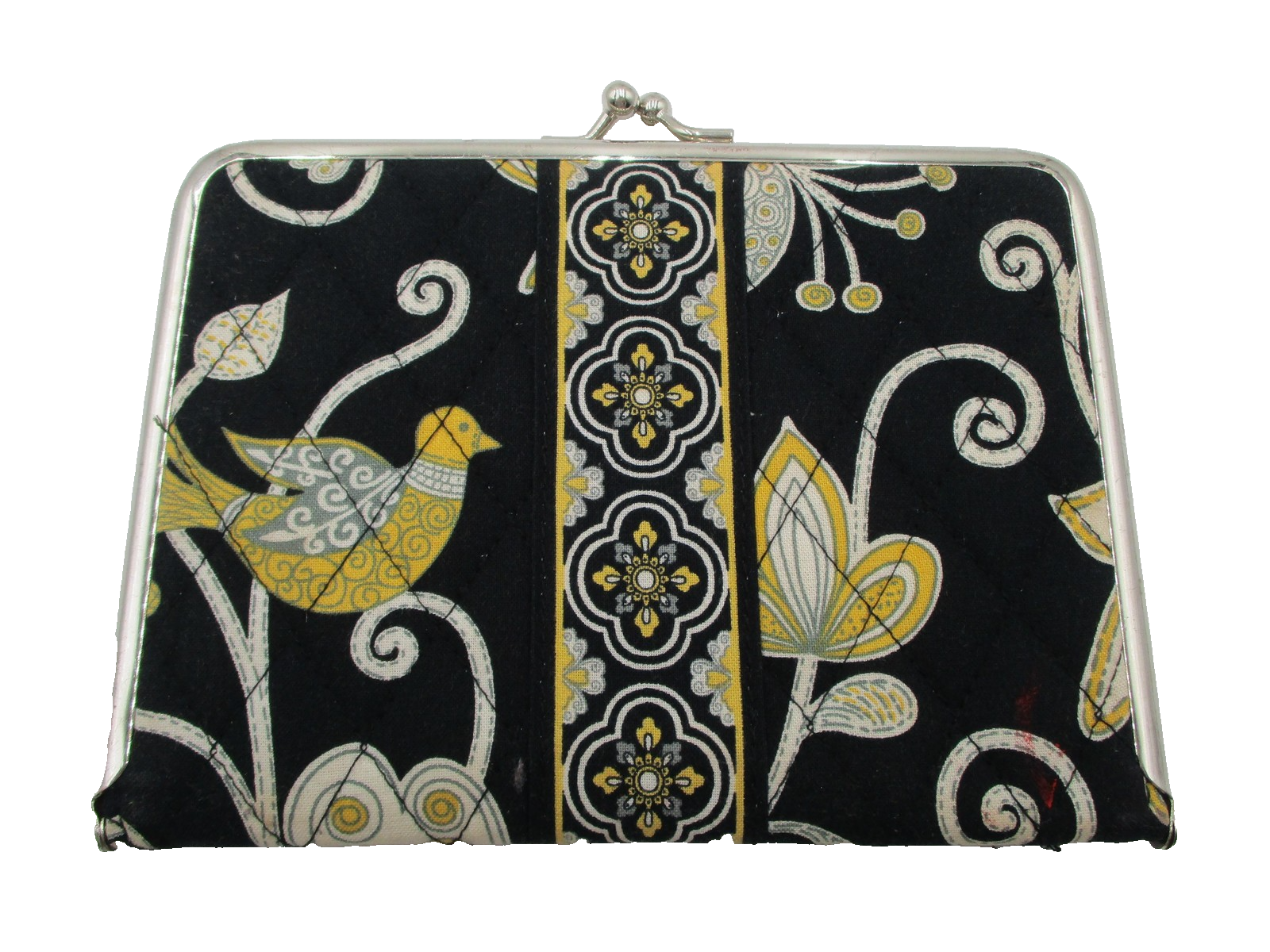 Vera Bradley Photo Wallet Women's One Size Black Bird Floral Quilted Frame0