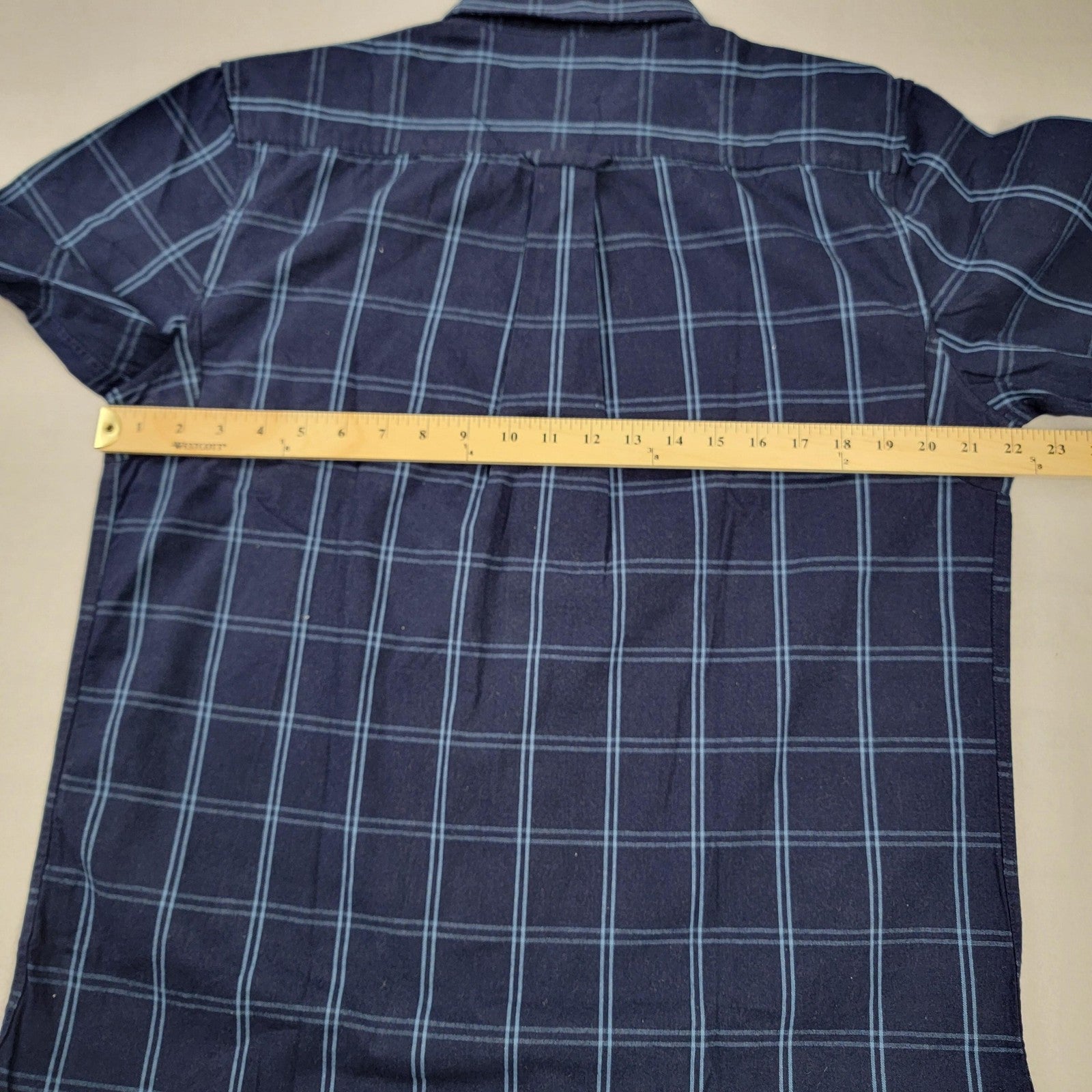 DQM New York Shirt Mens Large Blue Plaid Button Down Long Sleeve Casual Cotton3